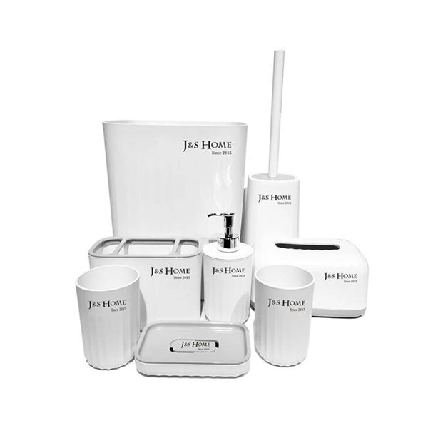Mobileleb Bathroom Accessories White / Brand New J&S Home, Bathroom Accessories Set of 8pcs/set, JS185190 - 98784