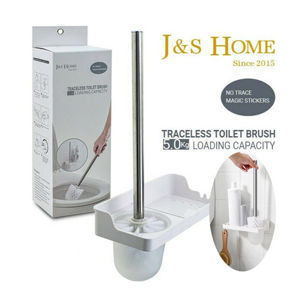 Mobileleb Bathroom Accessories White / Brand New J&S Home, Plastic Toilet Brush Set with Holder, JS185017 - 98769