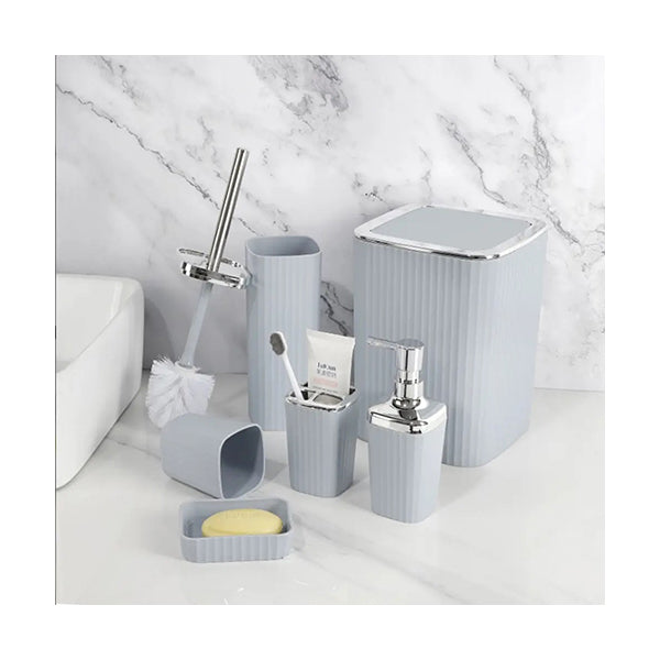 Mobileleb Bathroom Accessories Grey / Brand New Luxurious 6-Pieces Bathroom Accessories Set - 12010