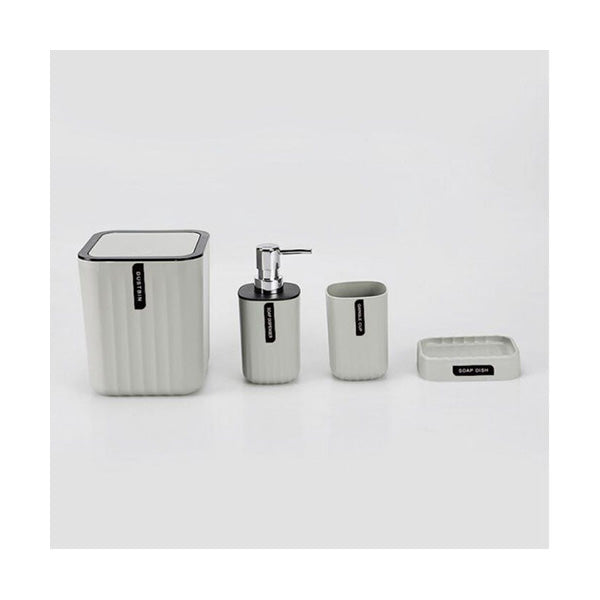 Mobileleb Bathroom Accessories Grey / Brand New Sanitary, 4 Pcs Bathroom Accessory Set - 97488
