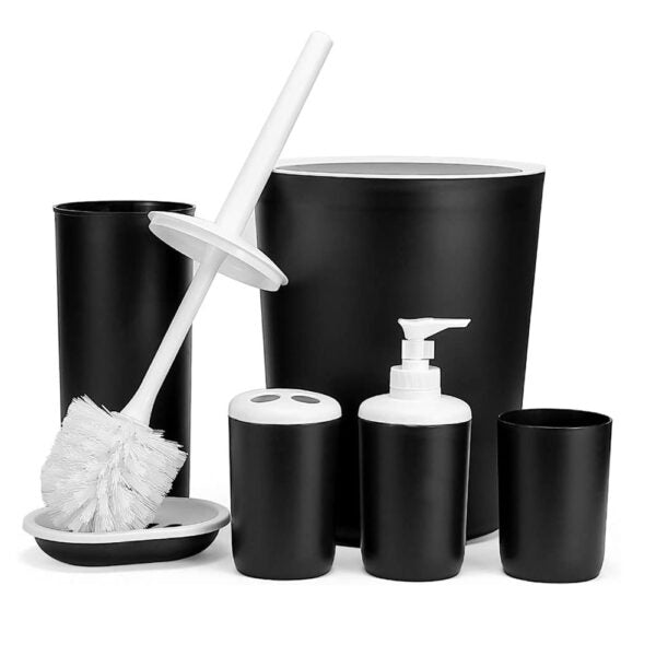 Mobileleb Bathroom Accessories Black / Brand New Sanitary, 6 Piece Bathroom Accessories Set