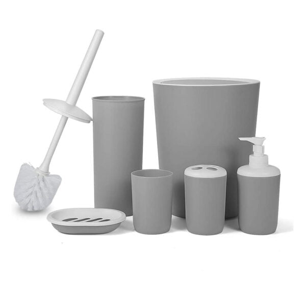 Mobileleb Bathroom Accessories Grey / Brand New Sanitary, 6 Piece Bathroom Accessories Set