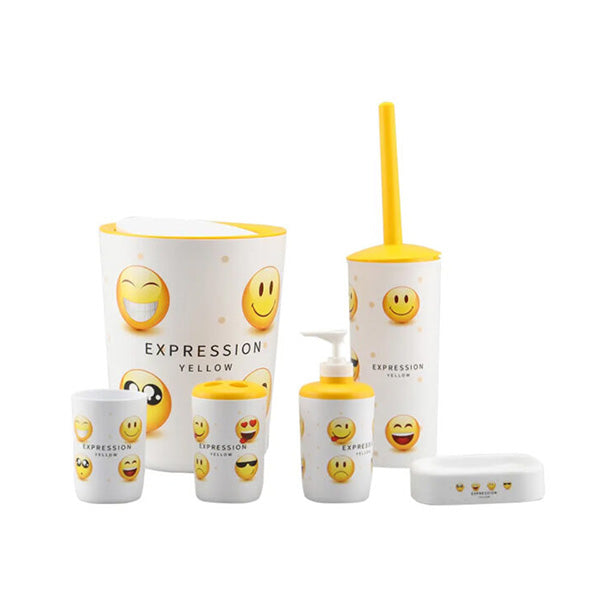 Mobileleb Bathroom Accessories White / Brand New Sanitary, Smiley Collection, 7 Piece Bathroom Accessories Set - 94343-S