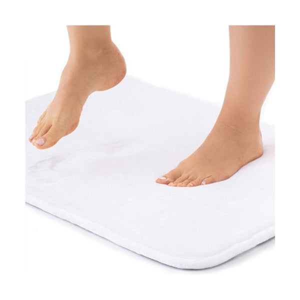 Mobileleb Bathroom Accessories White / Brand New Sanitary Thick Memory Foam Bath Mat, 50×80 cm, Non-Slip - 96184