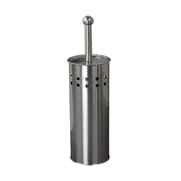 Mobileleb Bathroom Accessories Silver / Brand New Stainless Steel Toilet Brush with Cylindrical Container Holder - 12019