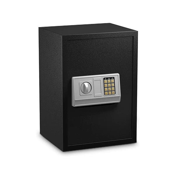 Mobileleb Business & Home Security Black / Brand New 13KG Solid Steel Electronic Digital Safe Box with Double Locking Steel Bolts T-50EA - W35 x D30 x H50 Cm - 12079