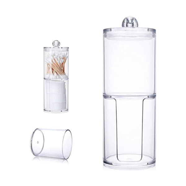 Mobileleb Cabinets & Storage Transparent / Brand New Acrylic Cosmetic Organizer, 2 Layers Cotton Pad Holder #2194 - 10830