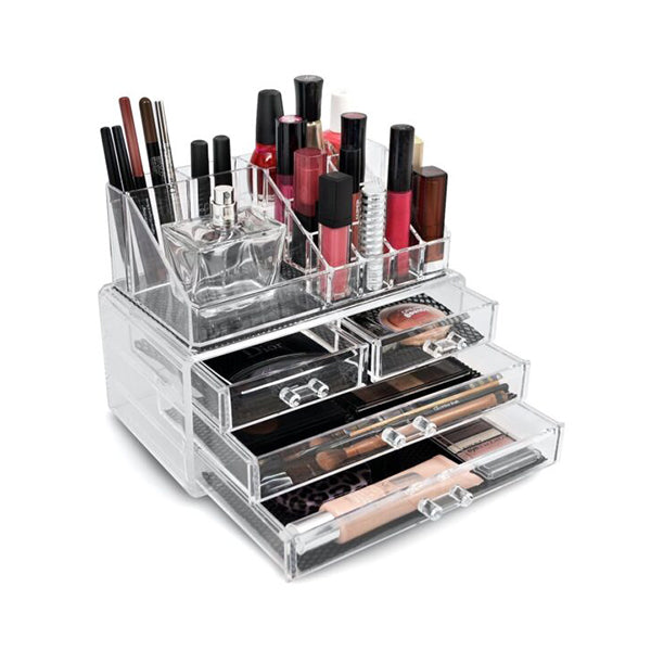 Mobileleb Cabinets & Storage Transparent / Brand New Acrylic Cosmetic Organizer, 4 Drawer Set #8803-2 - 94422