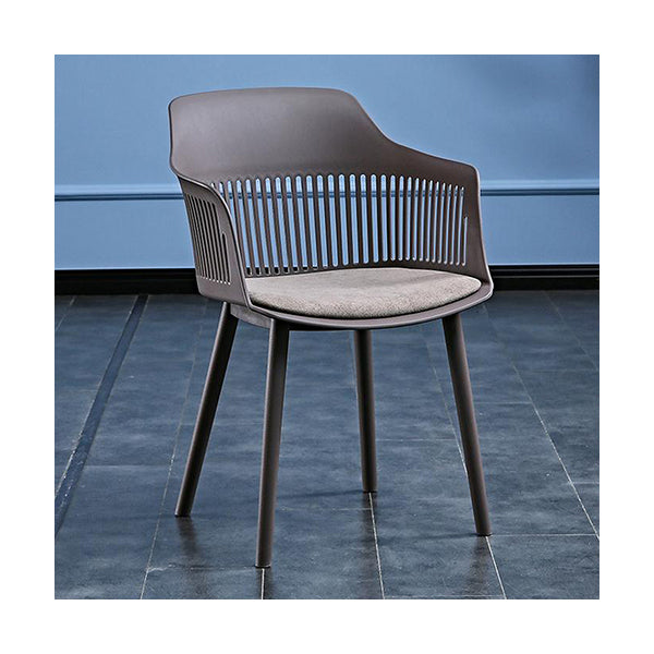 Mobileleb Chairs Brown / Brand New Hollow Back Plastic Armchair for Kitchen, Dining, and Living Room - 2023-086