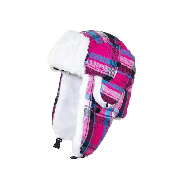 Mobileleb Clothing Accessories Pink / Brand New Best Winter Hats Big Kids Quality Madras Plaid Russian - 77527