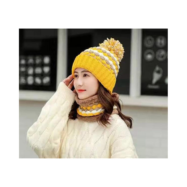 Mobileleb Clothing Accessories Yellow / Brand New Hat Scarf Set of 2 Pcs, Winter Collection, Winter Set, Winter Ski Hat, Children Hat Set - 14441