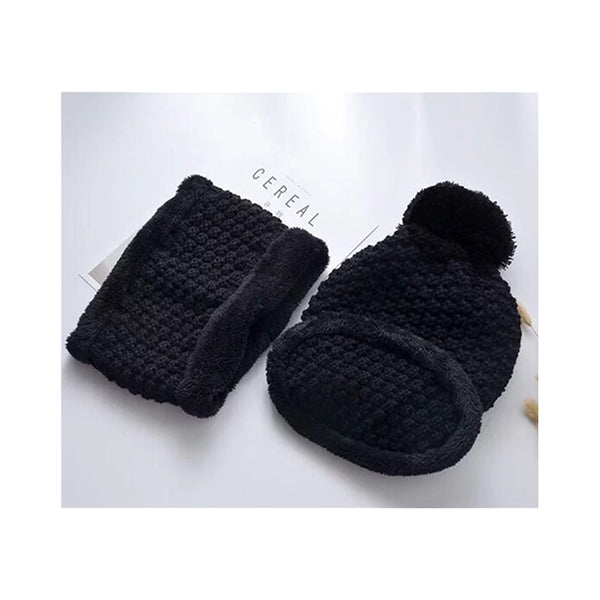 Mobileleb Clothing Accessories Black / Brand New Hat Scarf Set of 3 Pcs, Winter Collection, Winter Set, Winter Ski Hat, Adults Hat Set - 14440