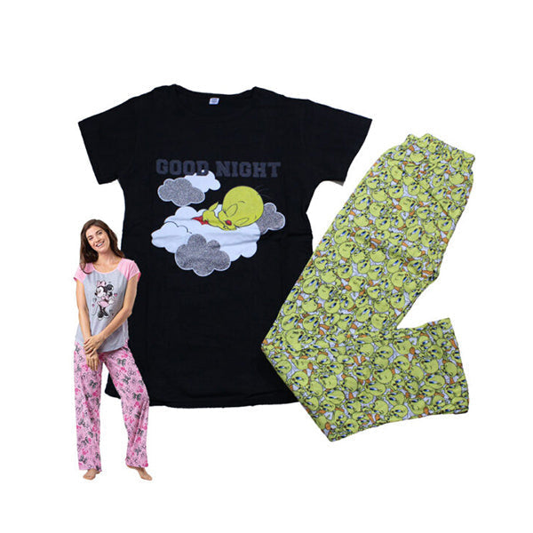 Mobileleb Clothing Black / Brand New Women’s Cotton Printed Night Suit – Good Night Tweety - Size Medium