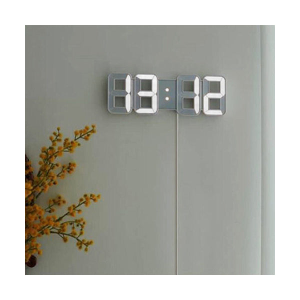 Mobileleb Decor White / Brand New 3D Digital LED Clock & Alarm - 10091