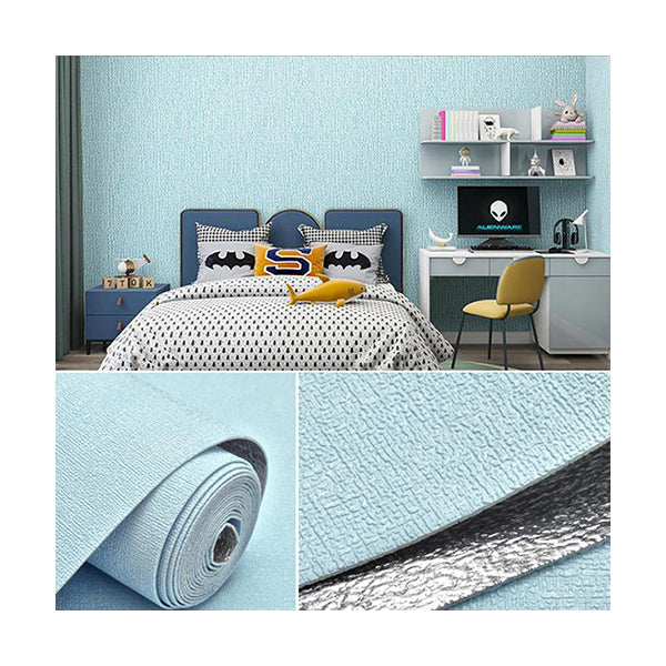 Mobileleb Decor Blue / Brand New 3D Wall Panel Linen Texture Peel-and-Stick Waterproof Wallpaper for Living Room and Bedroom Wall Decoration - 10300