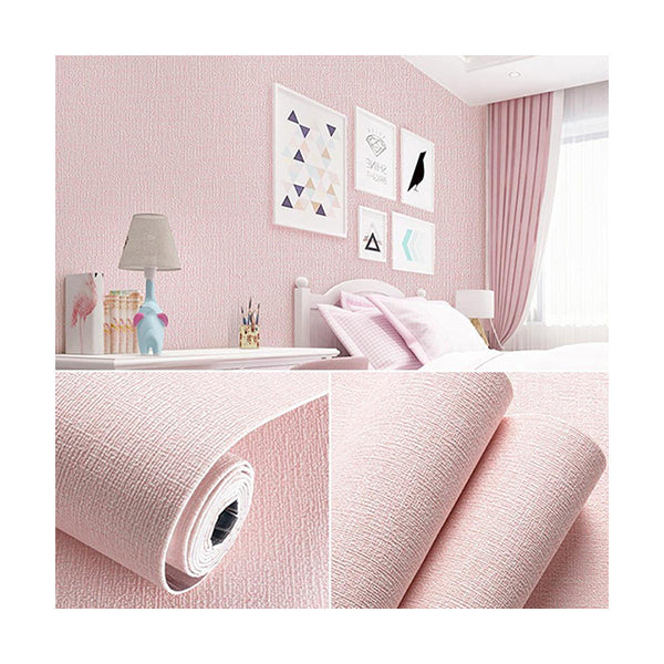 Mobileleb Decor Pink / Brand New 3D Wall Panel Linen Texture Peel-and-Stick Waterproof Wallpaper for Living Room and Bedroom Wall Decoration - 10300