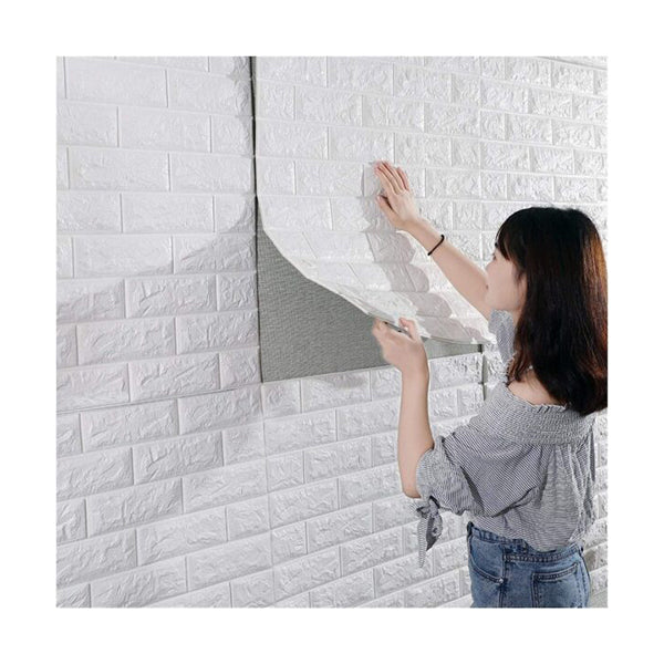 Mobileleb Decor White / Brand New Brick, 3D Foam Wall Sticker 77 x 70 x 0.6 cm - 3DWP16