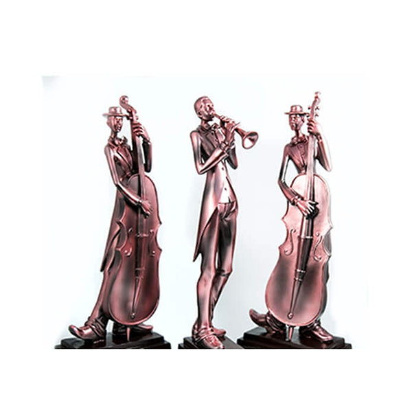 Mobileleb Decor Bronze / Brand New Bronze Musical Band Statues Set of 3, Home Accessories, Craftsman, Resin Material, Musical Band - 10885