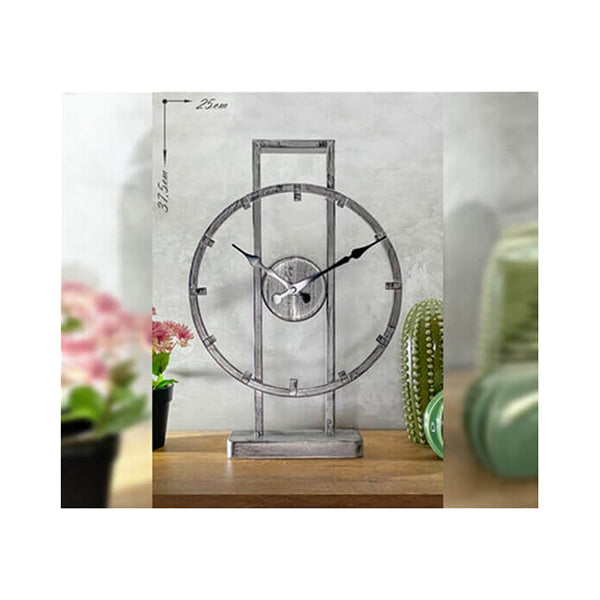 Mobileleb Decor Silver / Brand New Decorative Metal Desk Clock - 15565