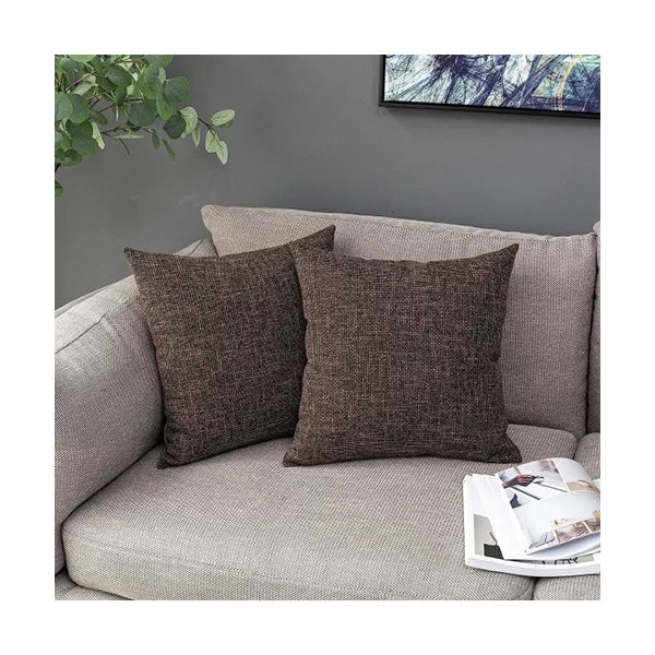 Mobileleb Decor Brown / Brand New Faux Linen Toss Soft Throw Cushion Case For Couch SB61 - 10261