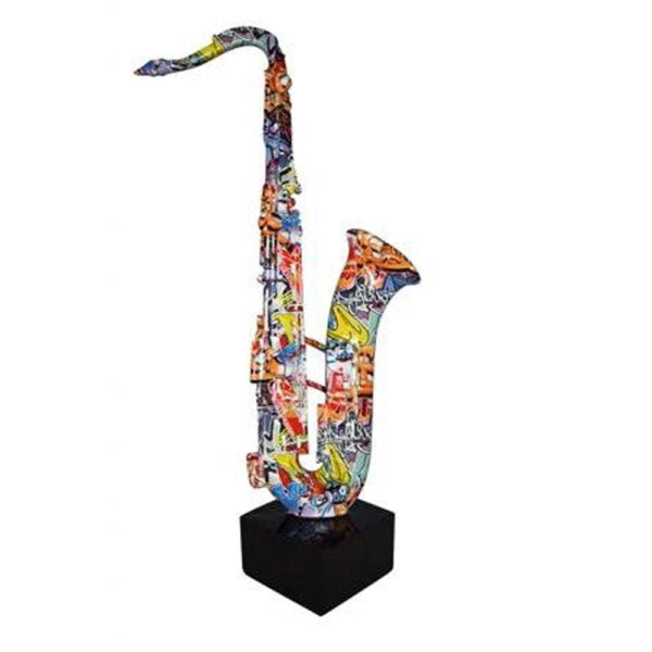 Mobileleb Decor Brand New / Model-1 Graffiti Saxophone Statue - 97860