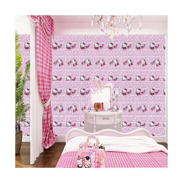 Mobileleb Decor Pink / Brand New Hello Kitty, 3D Foam Wall Sticker 77 x 70 x 0.6 cm - 3DWP217