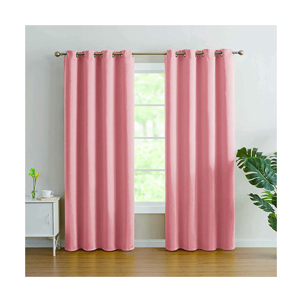 Mobileleb Decor Pink Linen Blackout Curtain 140x260cm - 97361