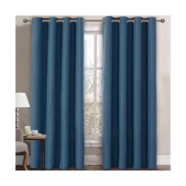 Mobileleb Decor Navy Linen Blackout Curtain 140x260cm - 97361