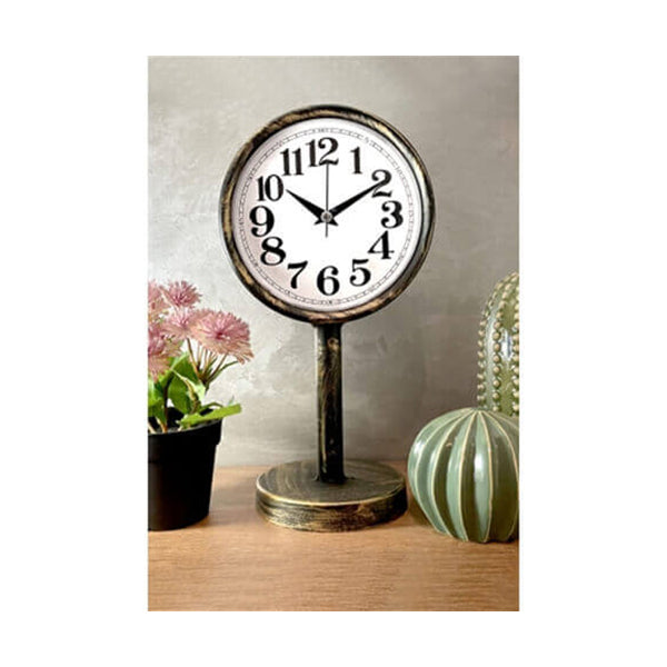 Mobileleb Decor Gold / Brand New Metal Table Clock, Home Accessories, Homestyle, Modern Clock, Stylish - 15571