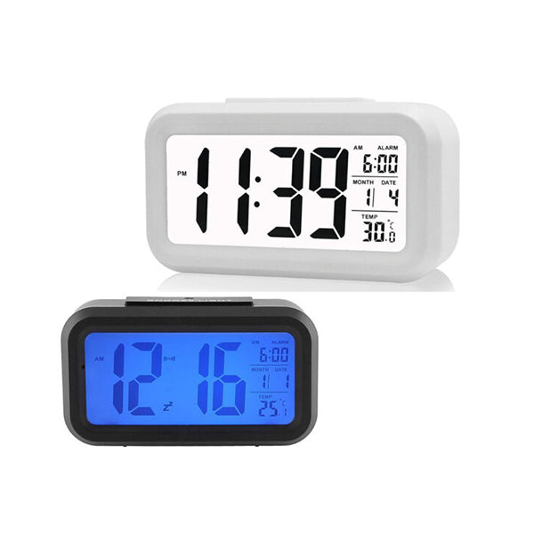Mobileleb Decor White / Brand New Optically Controlled Liquid Crystal Alarm Clock - 10090