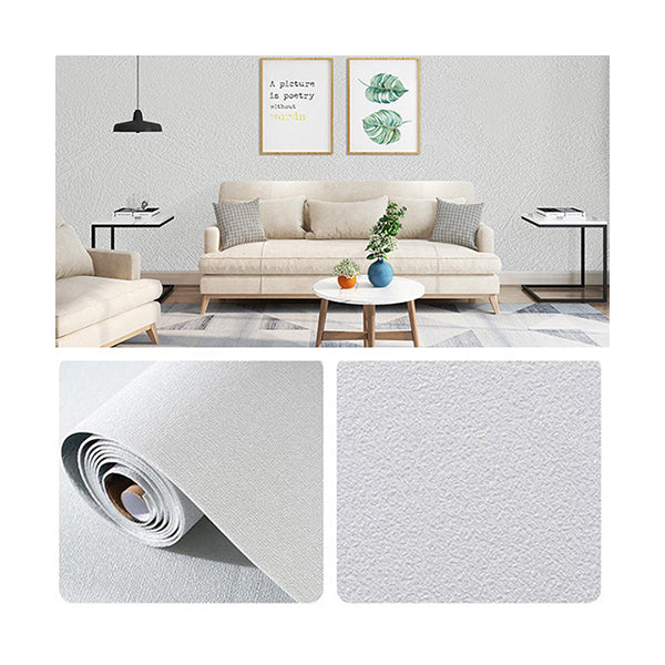 Mobileleb Decor White / Brand New Paint Texture Peel-and-Stick 3D Wall Panel Waterproof Wallpaper - 10303
