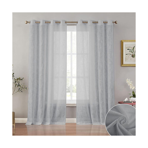 Mobileleb Decor Grey / Brand New Sheer Curtains Voile Light Filtering - 11181