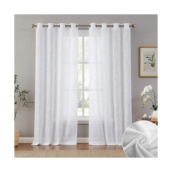 Mobileleb Decor White / Brand New Sheer Curtains Voile Light Filtering - 11181