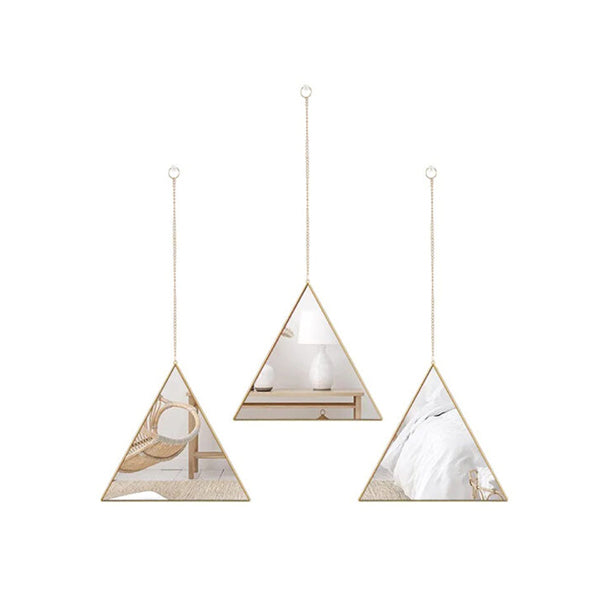 Mobileleb Decor Gold / Brand New Triangle Decorative Mirror Set of 3, HB-99-SJx3 - 98683