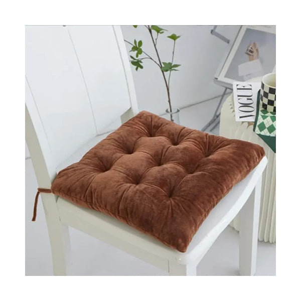 Mobileleb Decor Brown / Brand New Velvet Fabric Chair Cushions 40*40 Cm Pillow With Soft Laces Sp100 - 10267