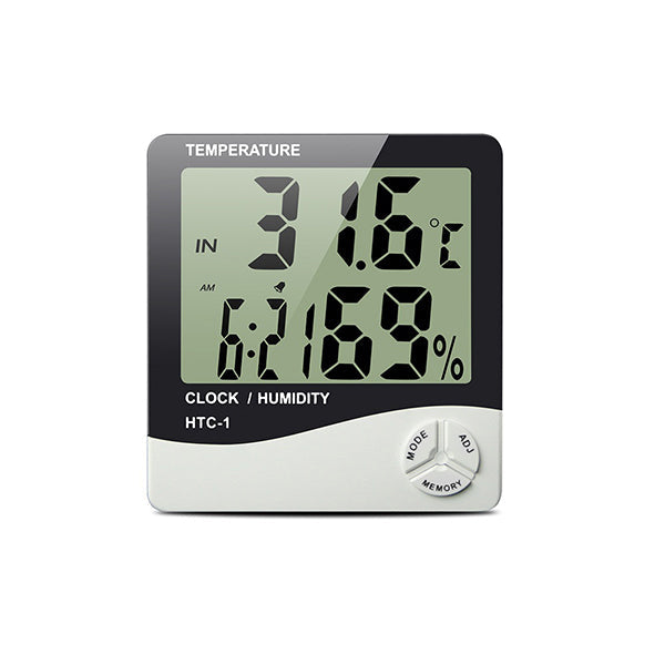 Mobileleb Black / Brand New Digital Clock Thermometer Hygrometer Temperature and Humidity Monitor Alarm Weather Station - HTC-1
