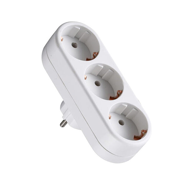 Mobileleb Electronics Accessories White / Brand New 3 in 1 Socket Adapter Multiple Plug Wall Plate Socket - 10675