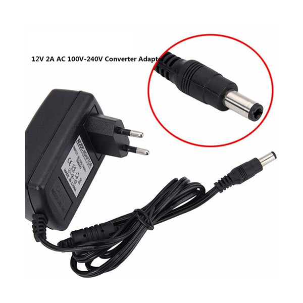 Mobileleb Electronics Accessories Black / Brand New Adapter Universal 12V 2A Power Supply Charger EU US - PA1012