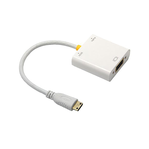 Mobileleb Electronics Accessories White / Brand New Mini HDMI to VGA Male to Female Converter for Notebooks, Tablets, Cameras, Camcorders, and more with Audio and Power - G190