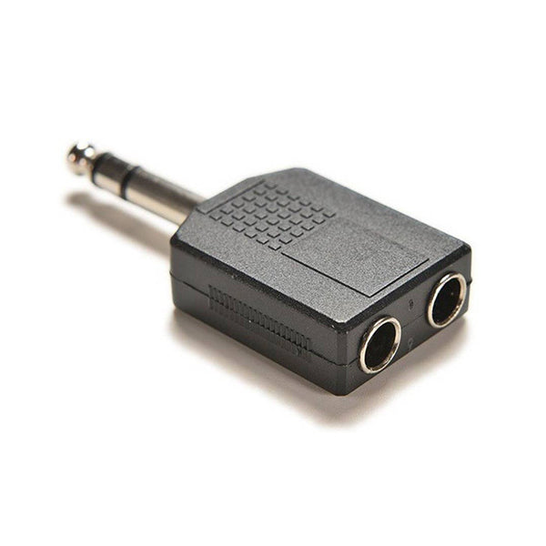 Mobileleb Electronics Accessories Black / Brand New Plug 2 x 6.5mm Female Audio to 1 x 6.5mm Male Audio Adapter Connector - P237
