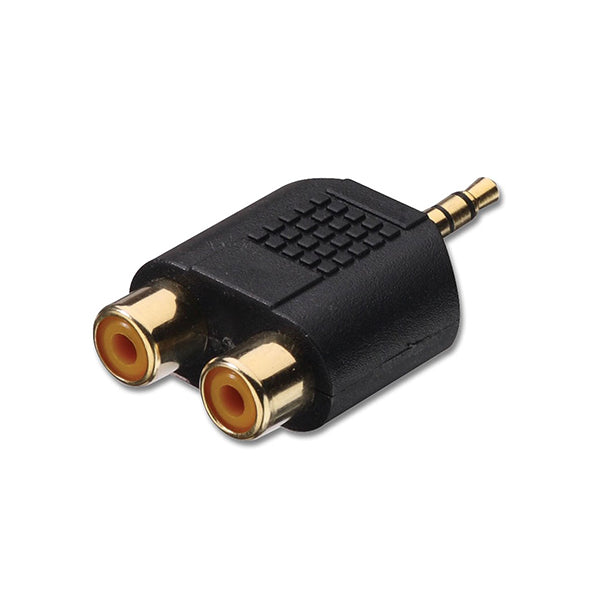 Mobileleb Electronics Accessories Black / Brand New Plug Audio 3.5 mm Male Plug to 2 x RCA Female Adaptor Connector - P203