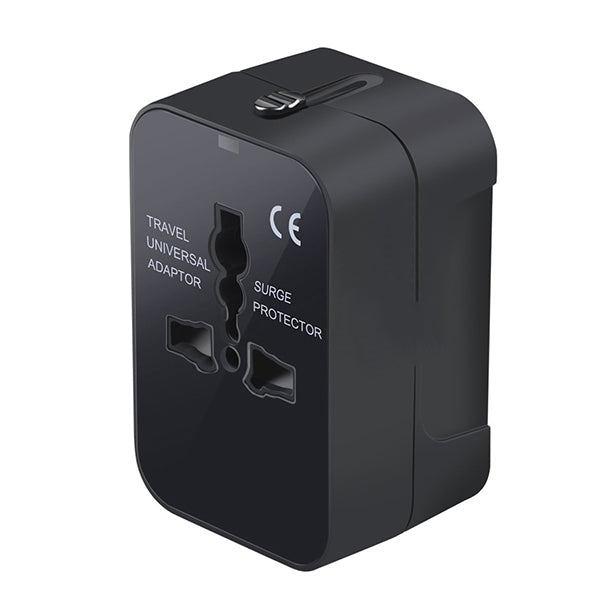 Plug Travel Adapter Universal All-in-1 Adapter for USA EU UK AUS with Fuse Protect, Built-in Safety Shutters - P221