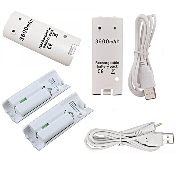 Mobileleb Electronics Accessories White / Brand New Rechargeable Battery for Nintendo WII 3600 mAh - JPG3138