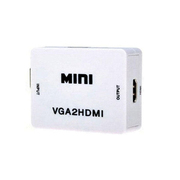 Mobileleb Electronics Accessories White / Brand New VGA to HDMI Female to Female Converter 1080P Video Converter Adapter for HDTVs, Monitors, Laptops, Desktops, Computers with Audio and Power - G167B
