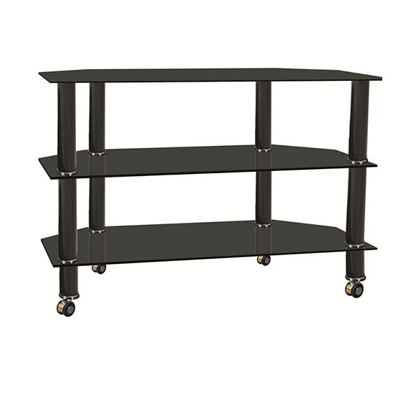 Mobileleb Entertainment Centers & TV Stands Black / Brand New Table Stand Cart with Wheels and Shelves TV Console - HT4B