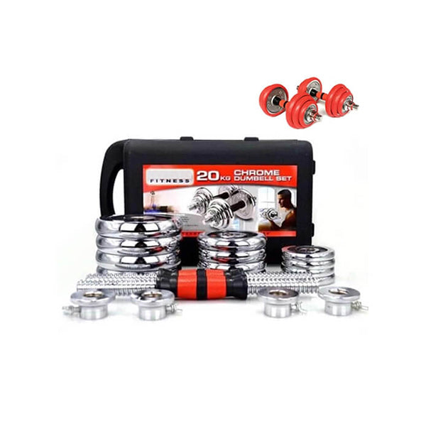 Mobileleb Exercise & Fitness Brand New 20KG Dumbbells High-quality Sports and BodyBuilding Set - 14112