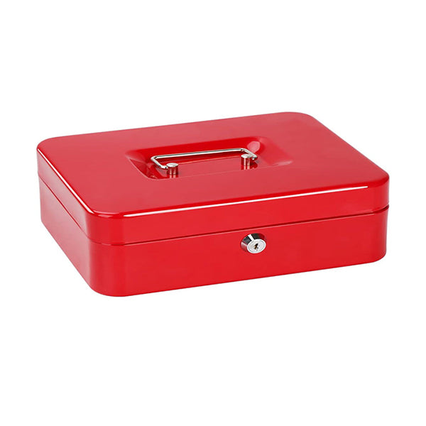 Mobileleb Filing & Organization Red / Brand New X-Large Cash Box with Key Lock (L23 X W30 X H9) CM - 10788