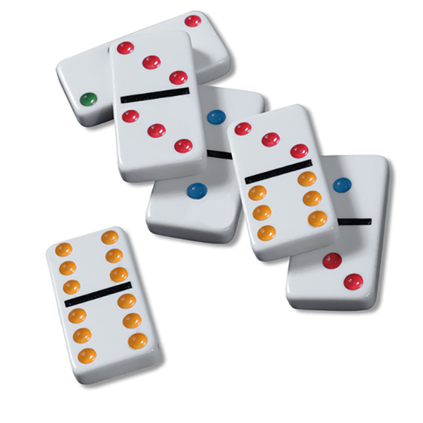 Mobileleb Games White / Brand New Double Six Color Dot Dominoes