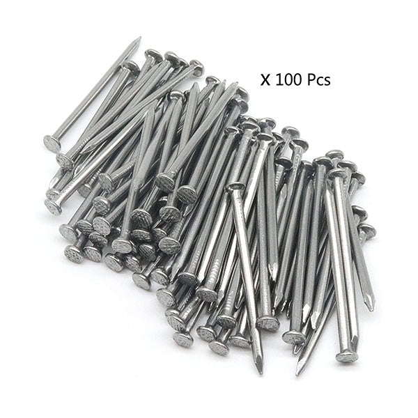 Mobileleb Hardware Accessories Silver / Brand New 100 Pcs/ Metal Cement Wood Sliding Nails 25 Mm - Dh011