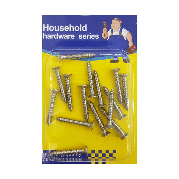 Mobileleb Hardware Accessories Silver / Brand New 15 Pcs/ Trim Head Screws, 3 X 25 Mm - Dh007